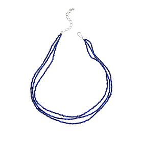 Jay King Sterling Silver Lapis Bead 3-Strand Necklace