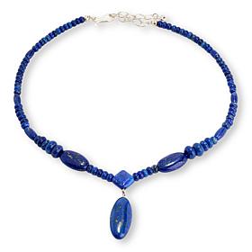 Jay King Sterling Silver Lapis Oval Drop 18" Necklace