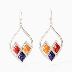 Jay King Sterling Silver Multi-Color Spiny Earrings