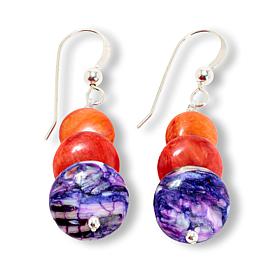 Jay King Sterling Silver Multicolor Spiny Oyster Shell Drop Earrings