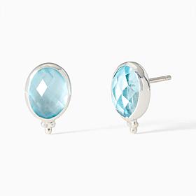 Jay King Sterling Silver Nigerian Blue Topaz Earrings