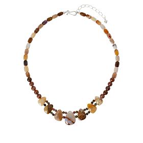 Jay King Sterling Silver Opal in Chalcedony and Jasper Necklace