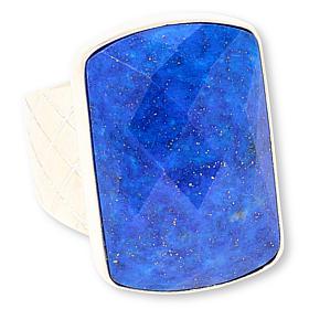 Jay King Sterling Silver Rectangular Freeform Lapis Ring 