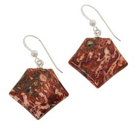 Jay King Sterling Silver Red Leopard Skin Quartzite Drop Earrings