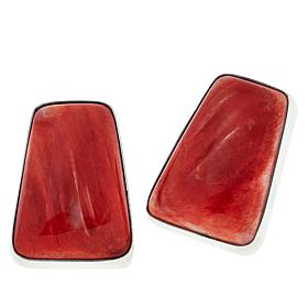 Jay King Sterling Silver Red Spiny Oyster Shell Earrings