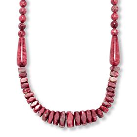 Jay King Sterling Silver Red Thulite Bead Necklace