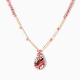 Jay King Sterling Silver Rhodochrosite & Mother of Pearl Necklace