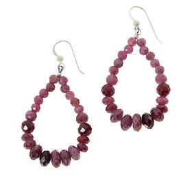 Jay King Sterling Silver Ruby Bead Loop Drop Earrings