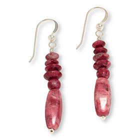 Jay King Sterling Silver Thulite Bead Dangle Earrings
