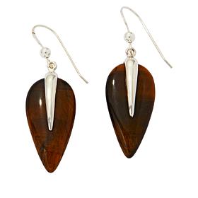 Jay King Sterling Silver Tiger's Eye Drop Earrings