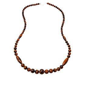 Jay King Sterling Silver Tiger's Eye Quartz Bead 36-1/2" Necklace