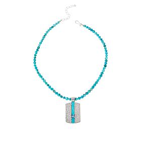 Jay King Sterling Silver Turquoise and Blue Topaz Pendant and Necklace