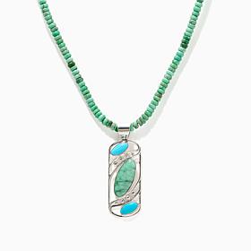 Jay King Sterling Variscite & Royal Blue Turquoise Necklace w/ Pendant