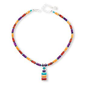 Jay King Turquoise and Composite Spiny Oyster Shell Pendant-Necklace