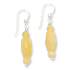 Jay King Yellow Opal Sterling Silver Dangle Earrings