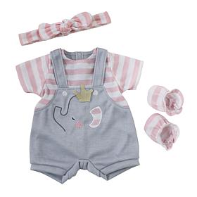 JC Toys Berenguer Boutique Doll Outfit Gray Shorts with Pink Stripes