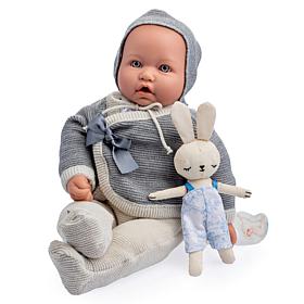 JC Toys La Baby Original 17" Soft Weighted Body Gray Set - Blue Eyes