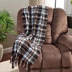 Jeffrey Banks Cozy Plaid Woven Throw