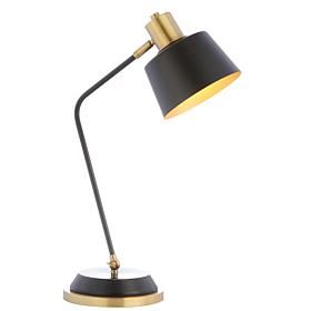JONATHAN Y Black and Brass Gold Rochelle 23" Metal LED Task Lamp