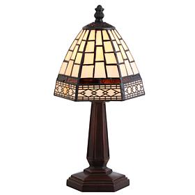 JONATHAN Y Bronze Carter Tiffany-Style 12" LED Table Lamp