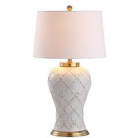 JONATHAN Y Cream Arthur 29" Ceramic LED Table Lamp