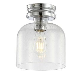 Jonathan Y Domenic 7.75" Metal and Bubbled Glass LED Flush Mount Light