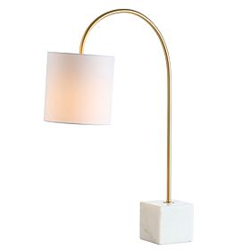 JONATHAN Y Fisher 25" Marble and Brass LED Table Lamp
