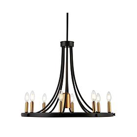 Jonathan Y Gold Urbanna 26.75" 9-Light Adjustable Iron LED Chandelier