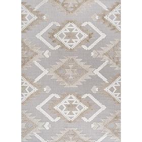 JONATHAN Y High-Low Pile Neutral Diamond Indoor/Outdoor 8' x 10' Rug