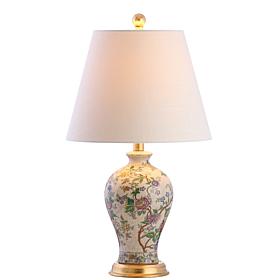 JONATHAN Y Multi and Brass Grace 24" Floral LED Table Lamp