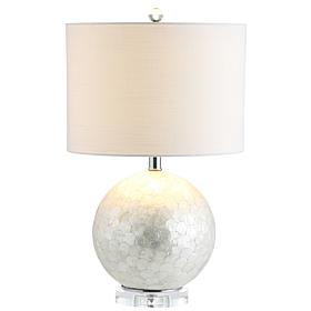 JONATHAN Y Pearl White Zuri 23.5" Capiz Seashell Sphere LED Table Lamp