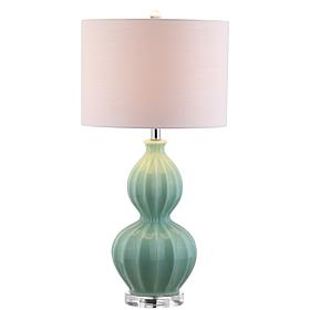 JONATHAN Y Seafoam Green Faye 28" Glass LED Table Lamp