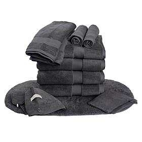 Joy CleanBoss Bath Makeover 12pc USA Cotton Towel Set w/Rug
