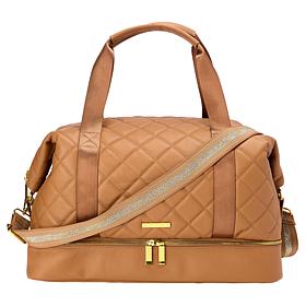 Joy First Class Luxury Leather Quilted Double Decker Weekender