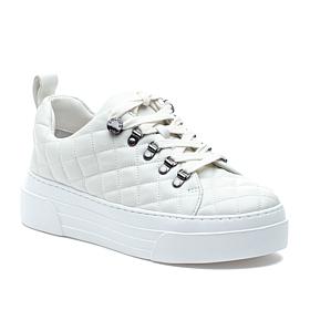 J/Slides NYC Aimee Quilted Leather Lace-Up Sneaker