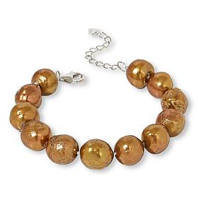 KALIFANO Cultured Baroque Colors of Pearl Bracelet