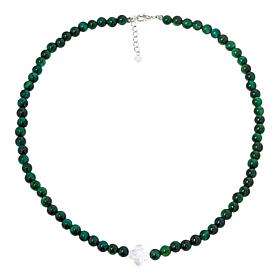 KALIFANO Tiger's Eye Bead Necklace with Mother-of-Pearl Accent