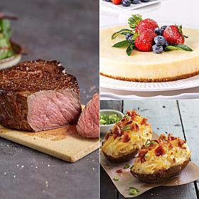 Kansas City Steaks (8)Top Sirloin (8)CheddarBacon Potatoes &Cheesecake