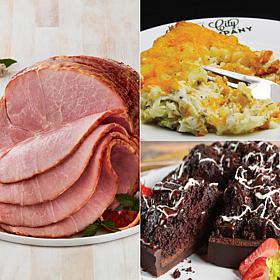 Kansas City Steaks Ham, Baked Potato Casserole & Mississippi Mud Cake
