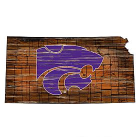Kansas State Distressed State with Logo
