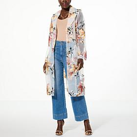 kathy ireland® Fashion 360 Jardin De Fleur Organza Trench Coat