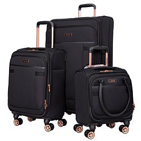 Kensie 3 Pc Expandable Rolling Softside Luggage Set