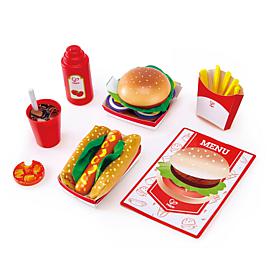 Kitchen Fast Food Wooden 27 Piece Playset