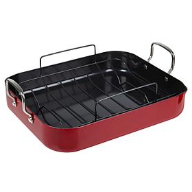Kitchen HQ 16" Diamond Ceramic Nonstick Roasting Pan with Rack