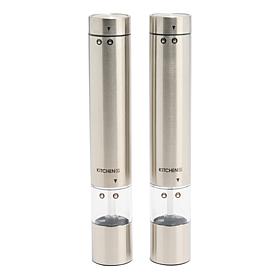 Kitchen HQ 2-pack Slim Magnetic Electric Spice Mills in Gift Boxes