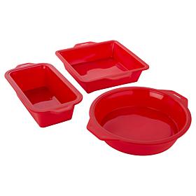 Kitchen HQ 3-piece Silicone Bakeware Set with Metal Frames