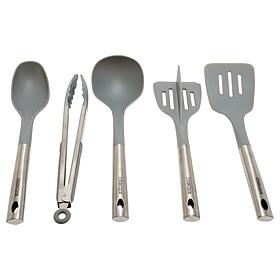 Kitchen HQ Set of 5 Stainless Nylon Cooking Utensils