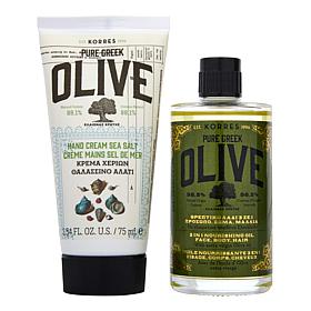 Korres Olive 3-in-1 Nourishing Oil and Sea Salt Hand Cream Set