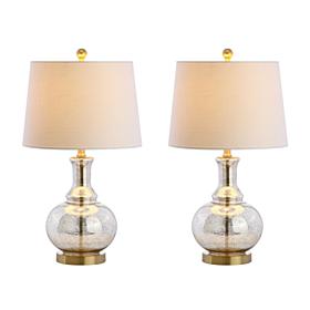 Lavelle 25" Glass LED Table Lamp Set of 2 by JONATHAN Y