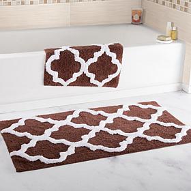 Lavish Home 100% Cotton Trellis 2pc Bathroom Mat Set